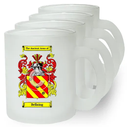 Bellaing Set of 4 Frosted Glass Mugs