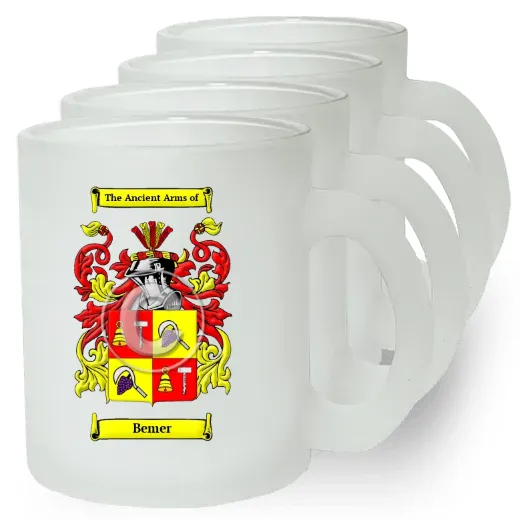 Bemer Set of 4 Frosted Glass Mugs