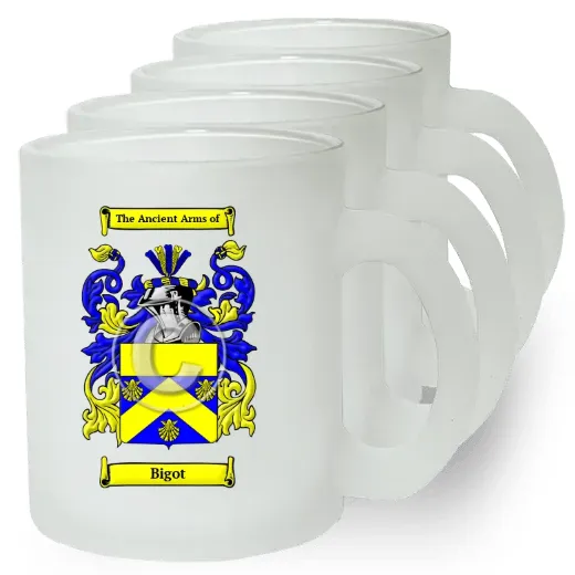 Bigot Set of 4 Frosted Glass Mugs