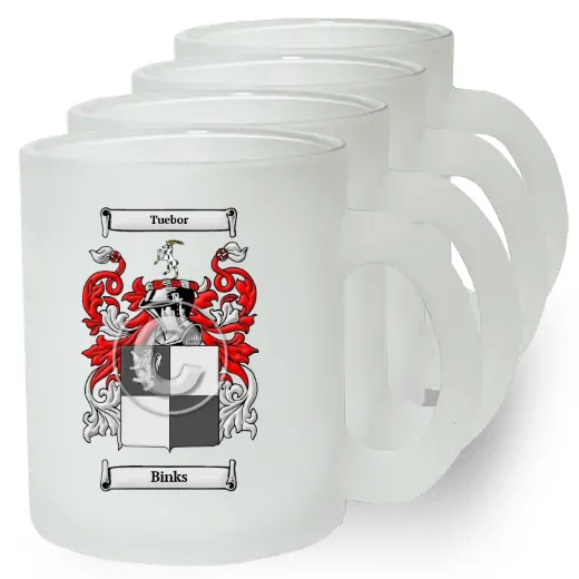 Binks Set of 4 Frosted Glass Mugs
