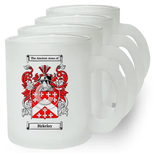 Birkelay Set of 4 Frosted Glass Mugs
