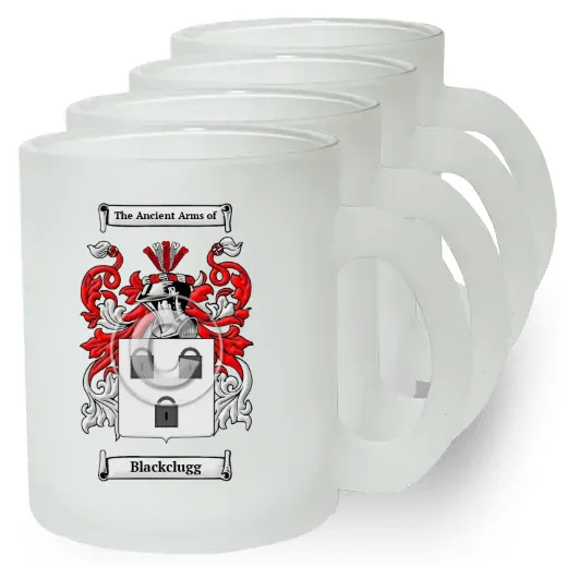 Blackclugg Set of 4 Frosted Glass Mugs