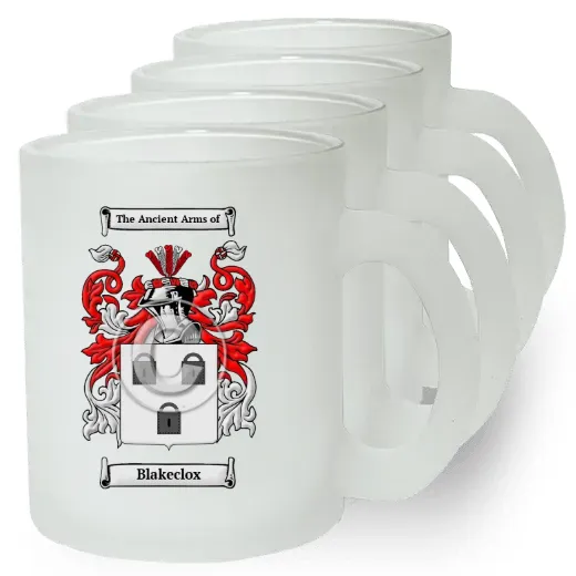 Blakeclox Set of 4 Frosted Glass Mugs