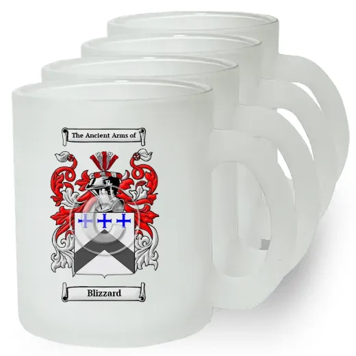 Blizzard Set of 4 Frosted Glass Mugs