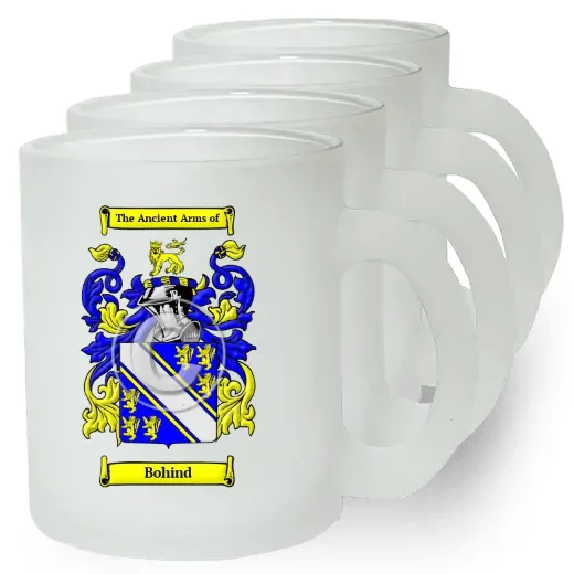 Bohind Set of 4 Frosted Glass Mugs