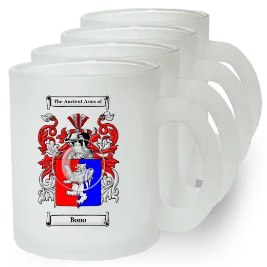 Bono Set of 4 Frosted Glass Mugs