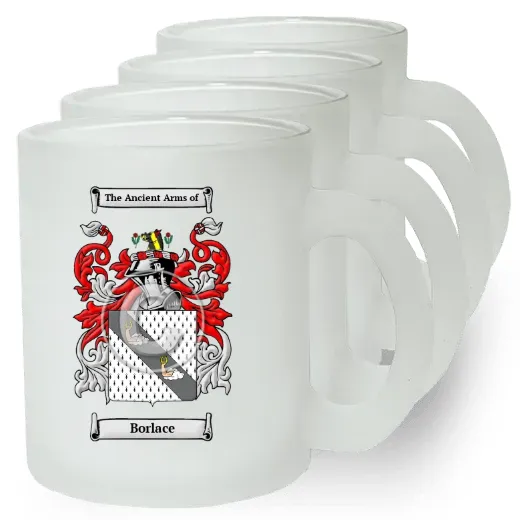 Borlace Set of 4 Frosted Glass Mugs