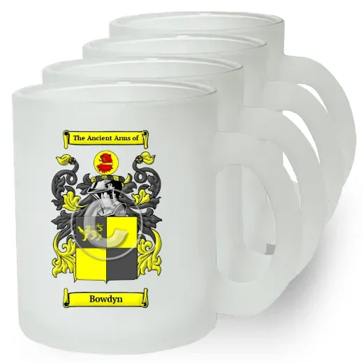 Bowdyn Set of 4 Frosted Glass Mugs