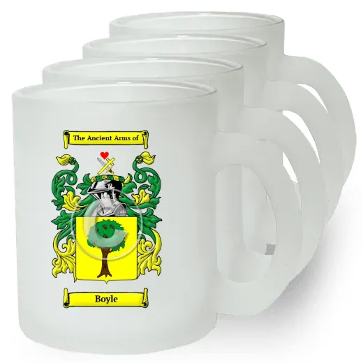 Boyle Set of 4 Frosted Glass Mugs