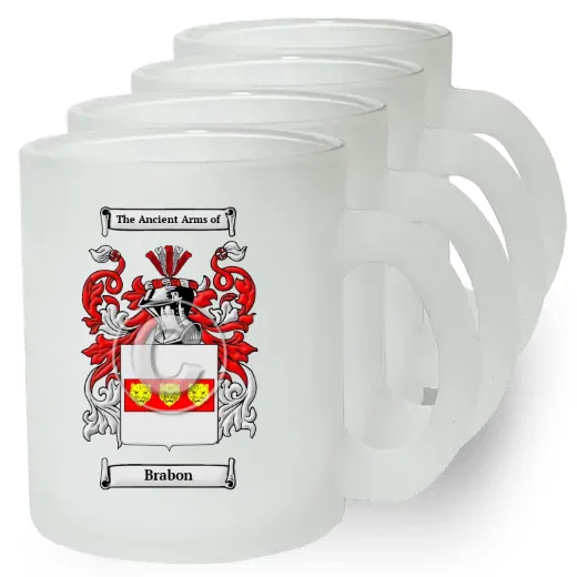 Brabon Set of 4 Frosted Glass Mugs