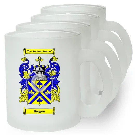 Brogon Set of 4 Frosted Glass Mugs