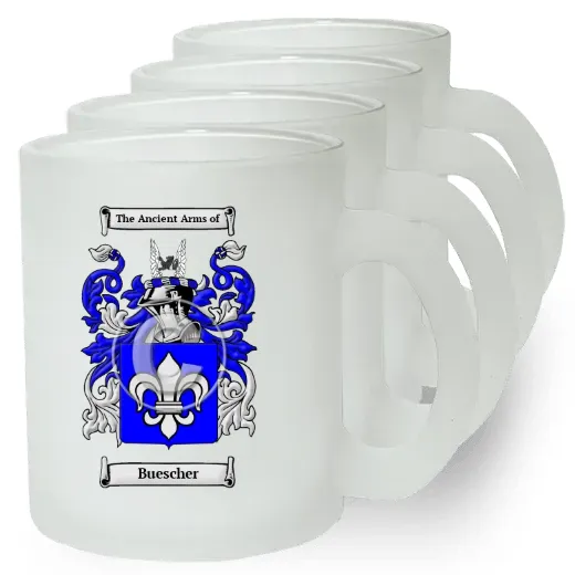 Buescher Set of 4 Frosted Glass Mugs