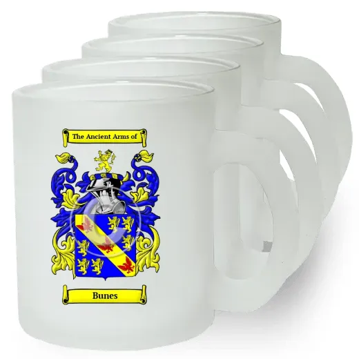 Bunes Set of 4 Frosted Glass Mugs