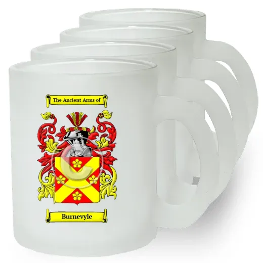 Burnevyle Set of 4 Frosted Glass Mugs