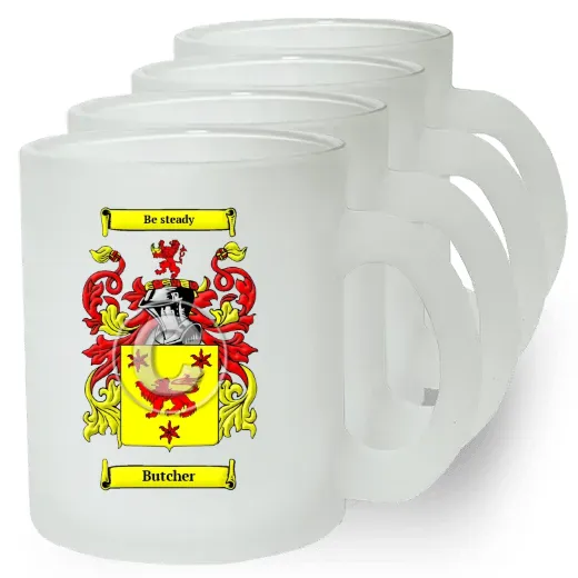 Butcher Set of 4 Frosted Glass Mugs