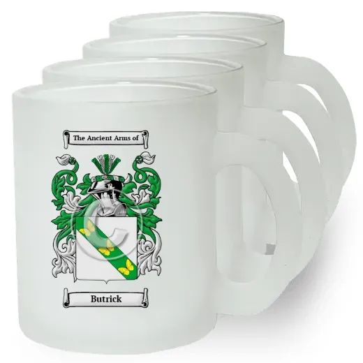 Butrick Set of 4 Frosted Glass Mugs