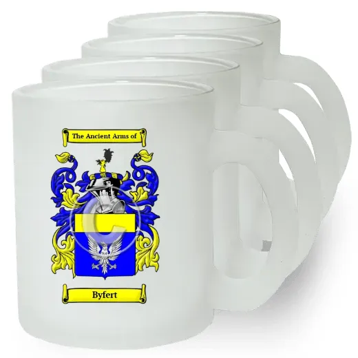 Byfert Set of 4 Frosted Glass Mugs