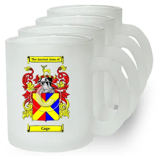 Cage Set of 4 Frosted Glass Mugs