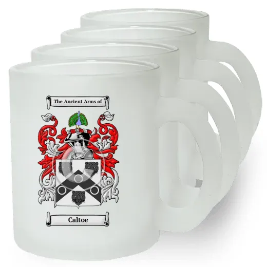 Caltoe Set of 4 Frosted Glass Mugs
