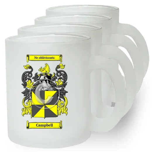 Campbell Set of 4 Frosted Glass Mugs