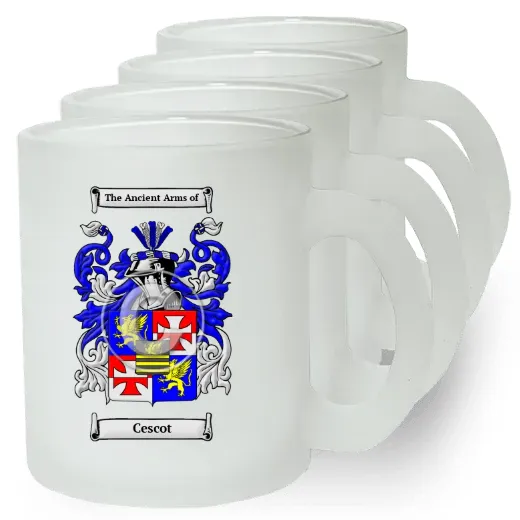 Cescot Set of 4 Frosted Glass Mugs