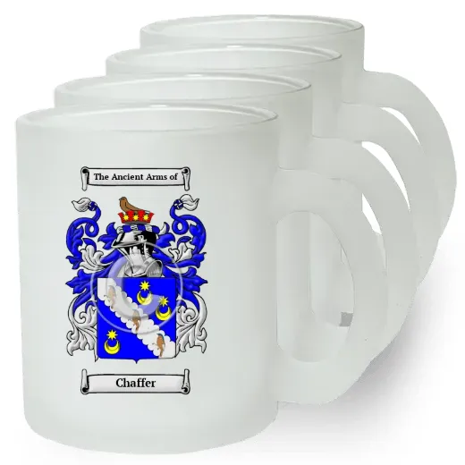 Chaffer Set of 4 Frosted Glass Mugs