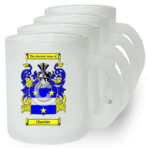 Chartier Set of 4 Frosted Glass Mugs