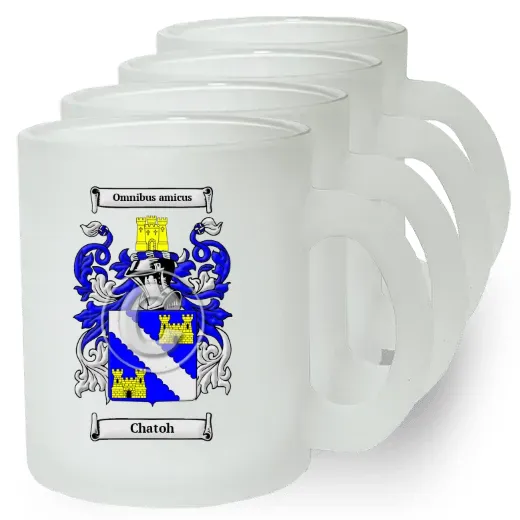 Chatoh Set of 4 Frosted Glass Mugs
