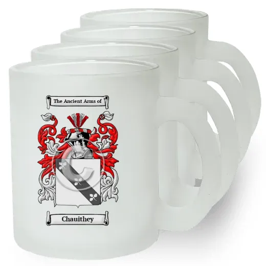 Chauithey Set of 4 Frosted Glass Mugs