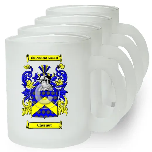 Chesnut Set of 4 Frosted Glass Mugs