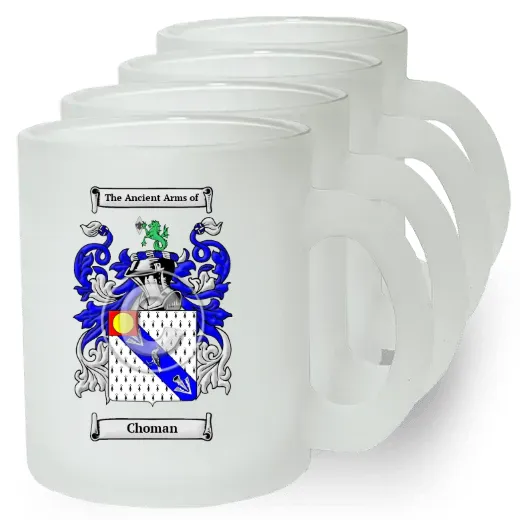 Choman Set of 4 Frosted Glass Mugs