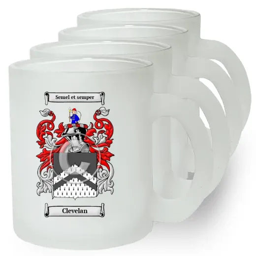 Clevelan Set of 4 Frosted Glass Mugs