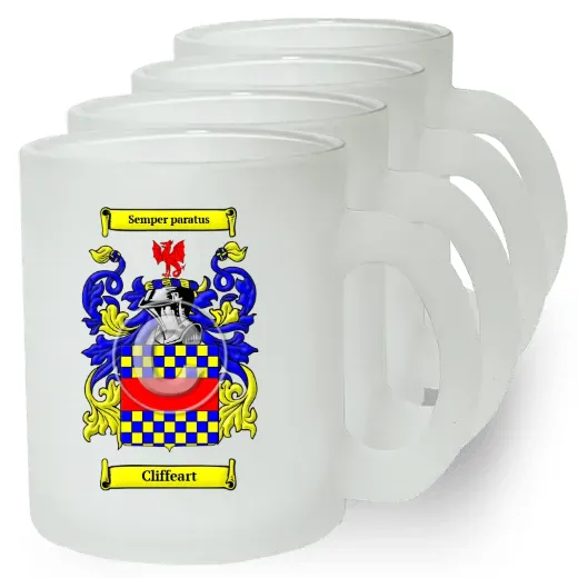 Cliffeart Set of 4 Frosted Glass Mugs
