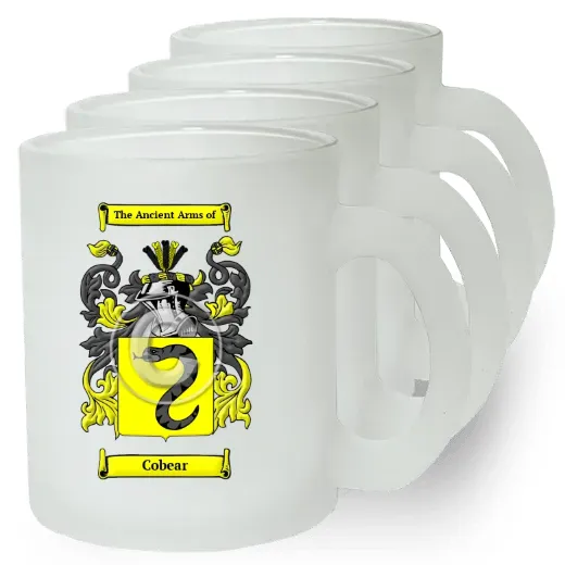 Cobear Set of 4 Frosted Glass Mugs