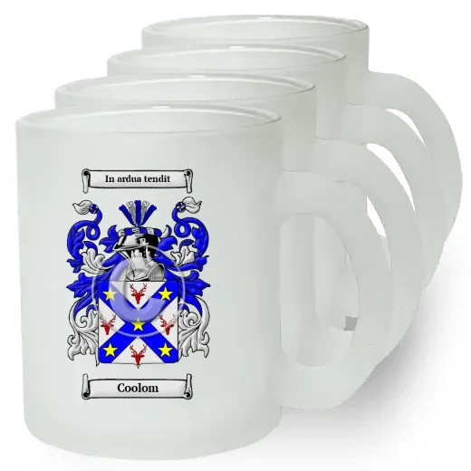 Coolom Set of 4 Frosted Glass Mugs