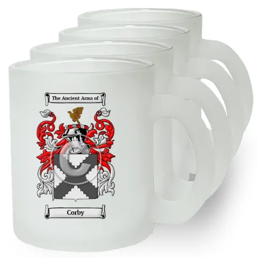 Corby Set of 4 Frosted Glass Mugs