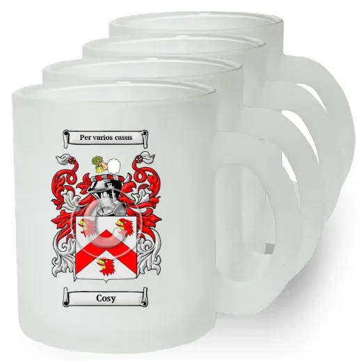 Cosy Set of 4 Frosted Glass Mugs