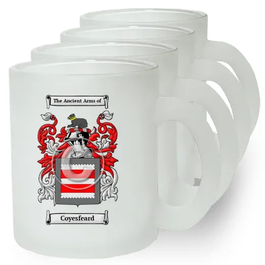 Coyesfeard Set of 4 Frosted Glass Mugs