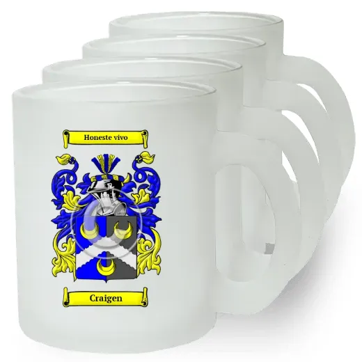 Craigen Set of 4 Frosted Glass Mugs
