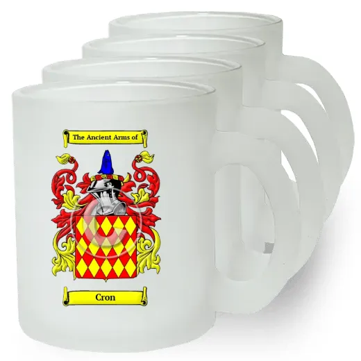 Cron Set of 4 Frosted Glass Mugs