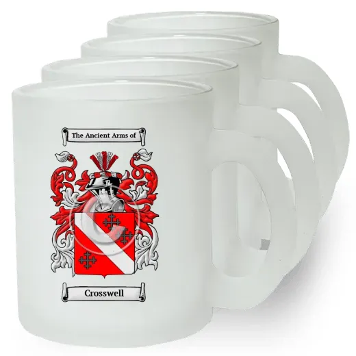Crosswell Set of 4 Frosted Glass Mugs
