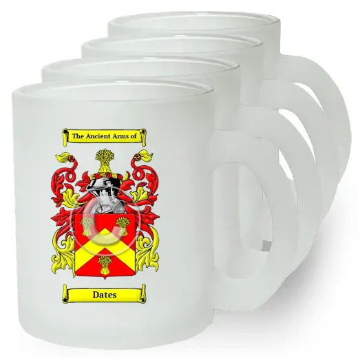 Dates Set of 4 Frosted Glass Mugs