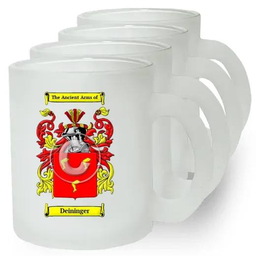 Deininger Set of 4 Frosted Glass Mugs