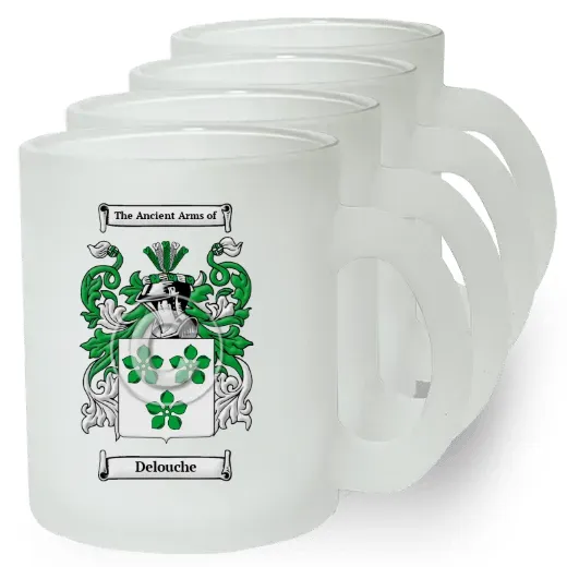 Delouche Set of 4 Frosted Glass Mugs