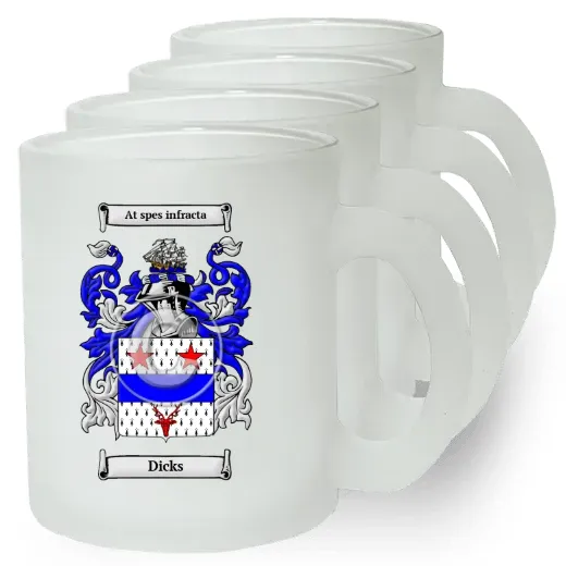Dicks Set of 4 Frosted Glass Mugs