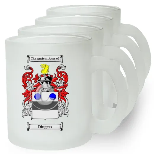 Dingess Set of 4 Frosted Glass Mugs