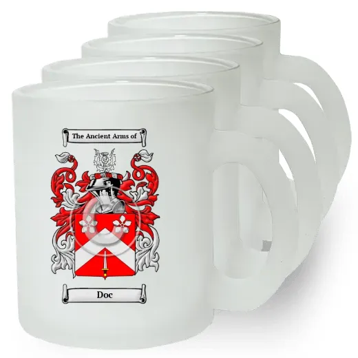 Doc Set of 4 Frosted Glass Mugs