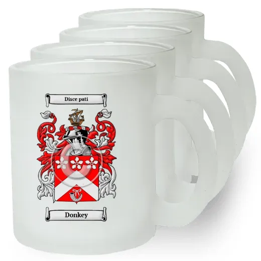 Donkey Set of 4 Frosted Glass Mugs