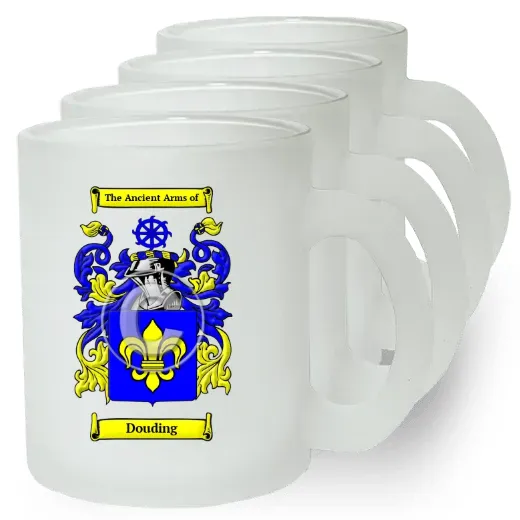 Douding Set of 4 Frosted Glass Mugs