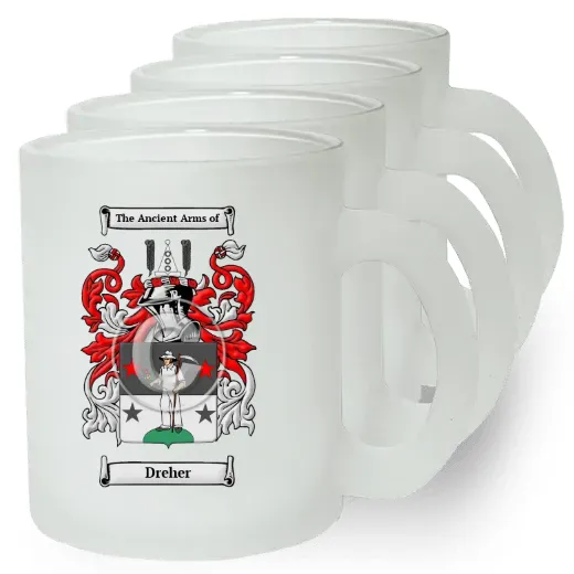Dreher Set of 4 Frosted Glass Mugs